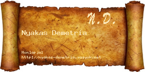 Nyakas Demetria névjegykártya